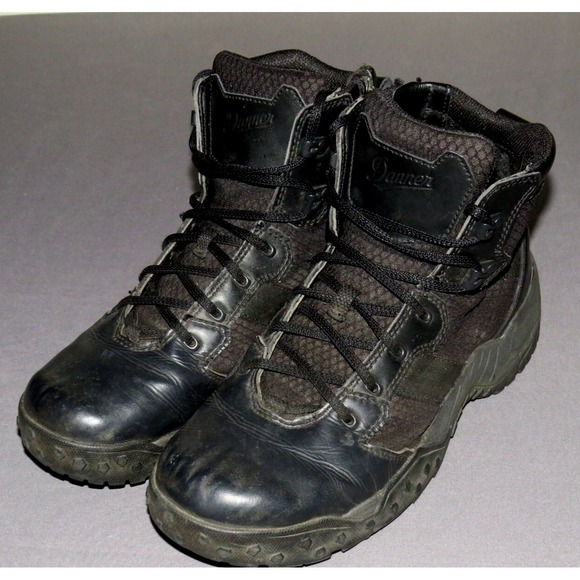 DANNER Scorch Side Zip 6" Black Hot Boots Men's 9.5‎ EE - Picture 1 of 8
